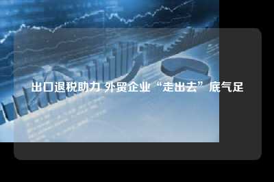 出口退税助力 外贸企业“走出去”底气足